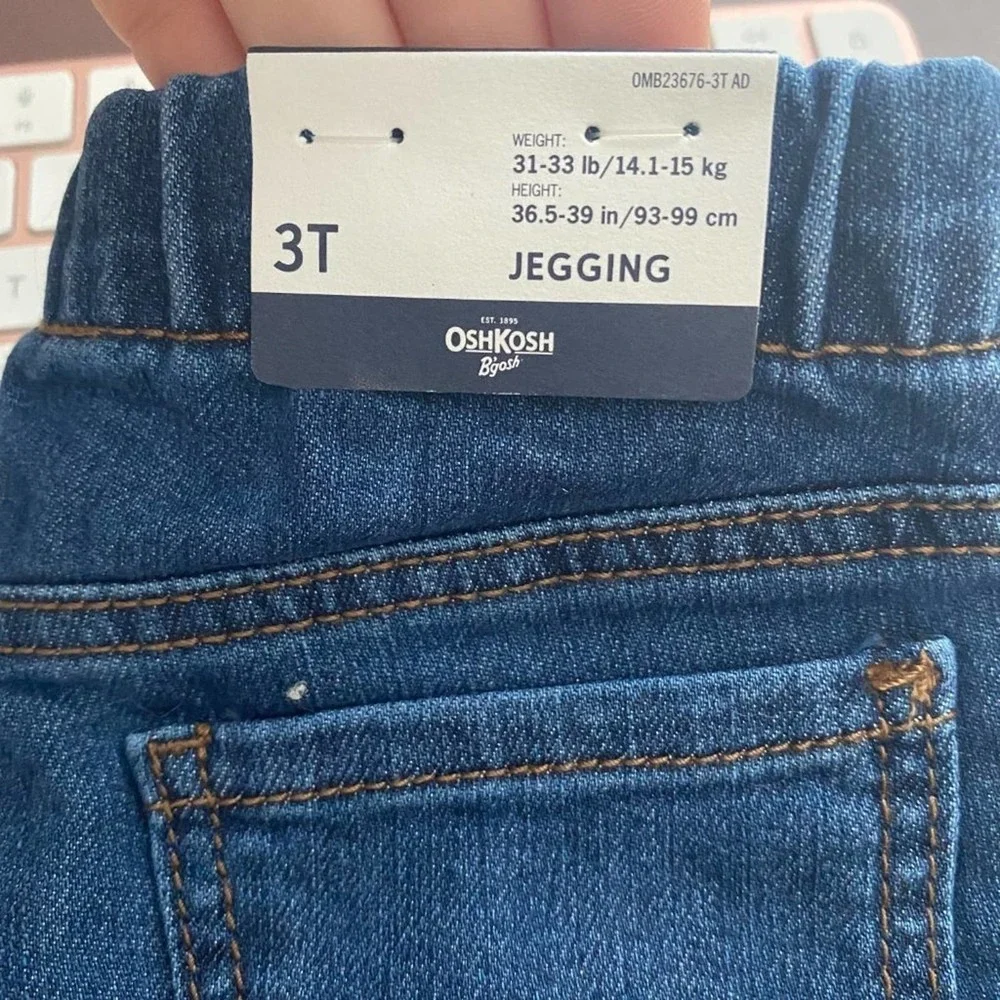 OshKosh Jegging 3T Toddler Jeans NEW Girls Denim Blue Wash